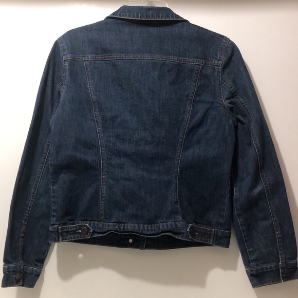 New York & Co. Women L Bomber Stretch Jean Jacket Single Stitch Business Casual - Picture 4 of 5